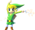 Link maniant la baguette du vent