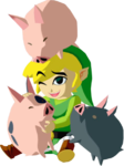 Artwork 3D de Link combattant un Moblin