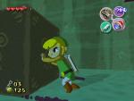 Link poussant un bloc