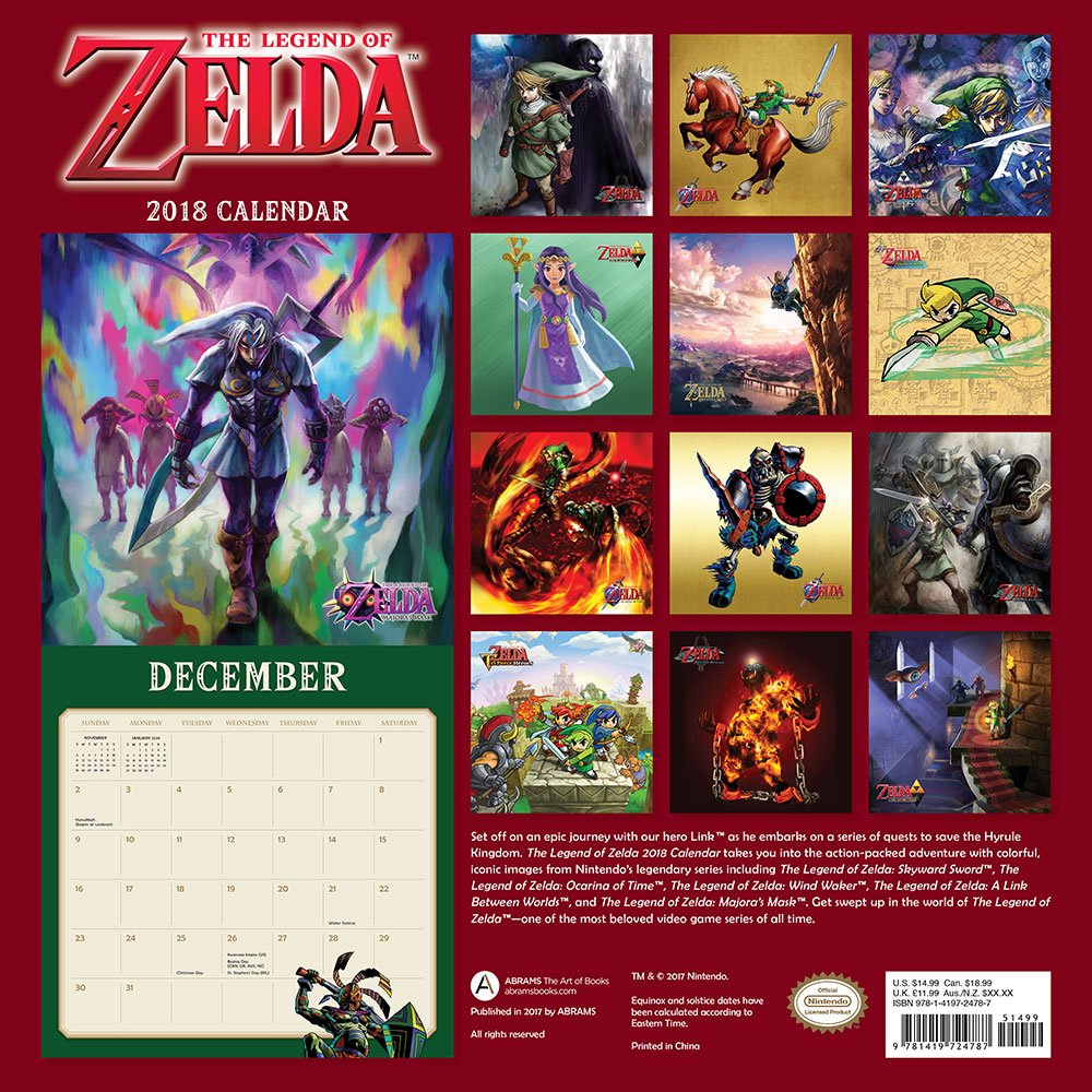 Calendrier mural Zelda