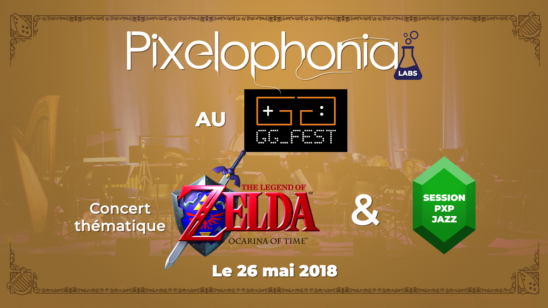 Affiche promotion concert zelda pixelophonia