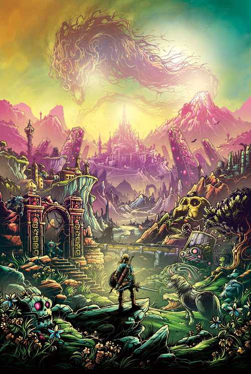 Exposition Zelda aux Utopiales 2023 : illustration de Dan Mumford