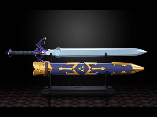 Réplique de l'Épée de Légende chez Proplica (Bandai) - L'épée et son fourreau sur leur socle