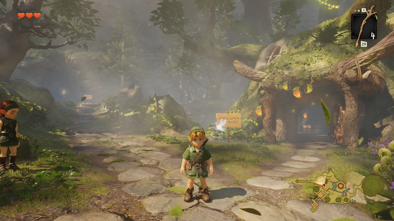 Capture du design graphique du remake d'Ocarina of Time