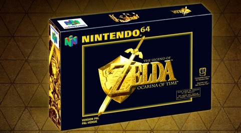 Une réplique de la boîte Nintendo 64 pour Ocarina of Time chez Micromania