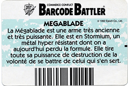 Une carte Barcode Battler : Megablage (verso)