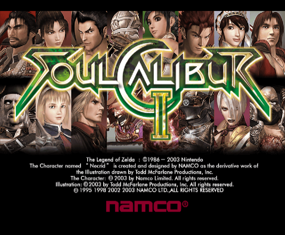 Écran titre de « Soul Calibur II ».