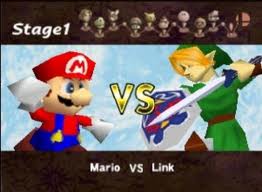 Mario VS Link dans Super Smash Bros.