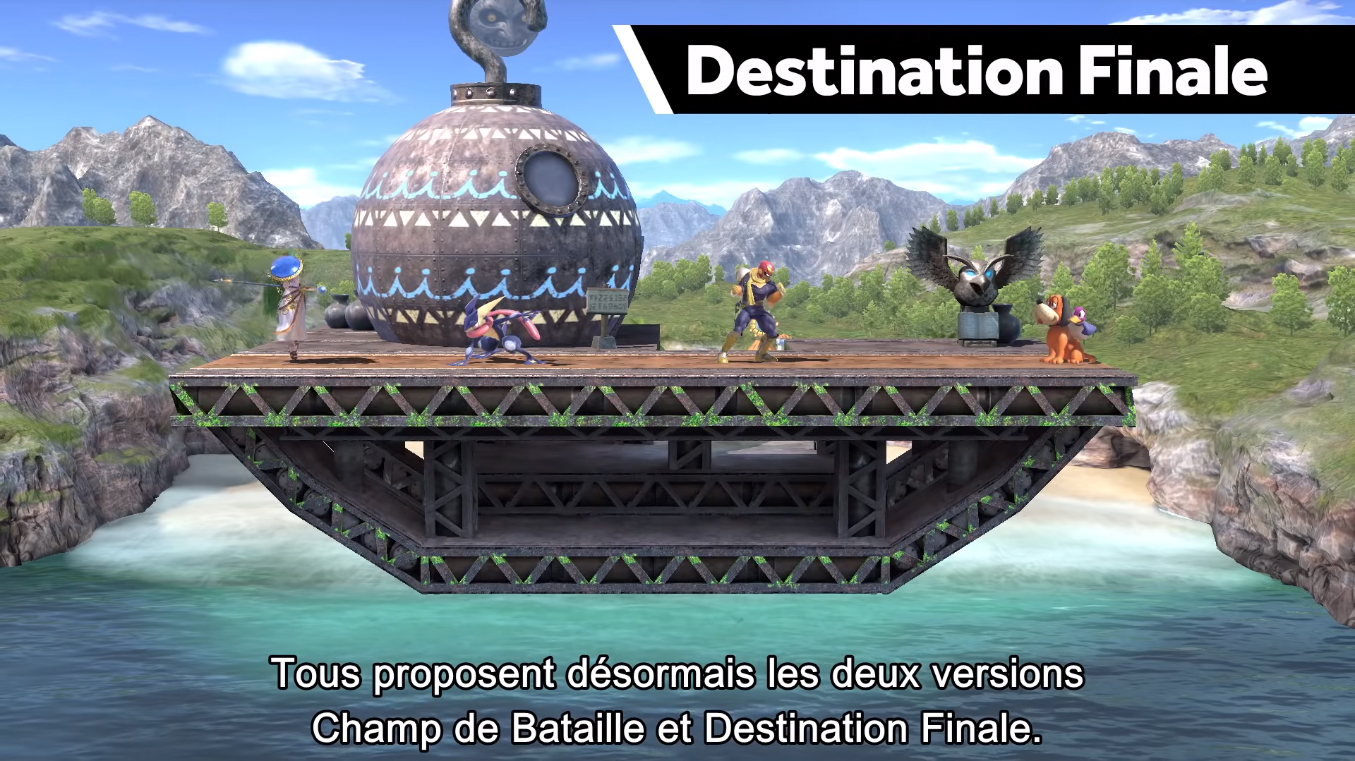 Le stage de la Grande Baie, version destination finale, dans Super Smash Bros. Ultimate
