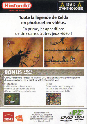 Verso du DVD Zelda offert par Nintendo, le Magazine Officiel
