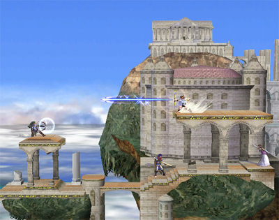 Screenshot du Temple d'Hyrule dans Smash Bros. Brawl