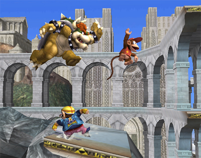 Screenshot du Temple d'Hyrule dans Smash Bros. Brawl