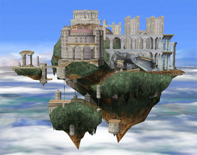 Screenshot du Temple d'Hyrule dans Smash Bros. Brawl