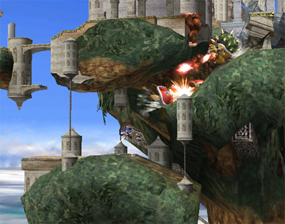 Screenshot du Temple d'Hyrule dans Smash Bros. Brawl