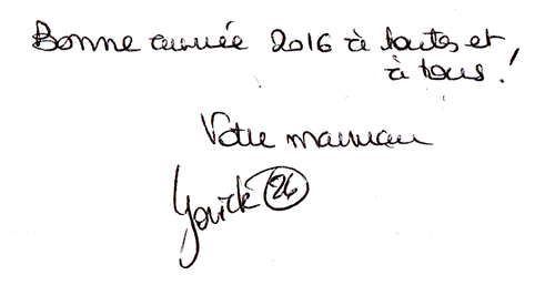 Petit mot manuscrit de Yorick