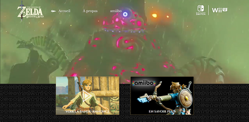 Aperçu du site officiel de Breath of the Wild français