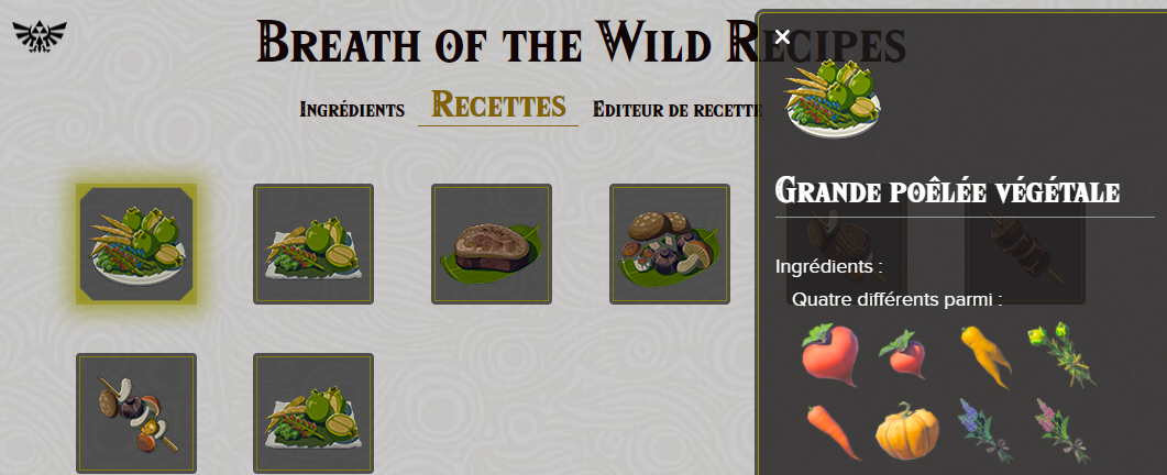 Capture d'écran de Breath of the Wild Recipes